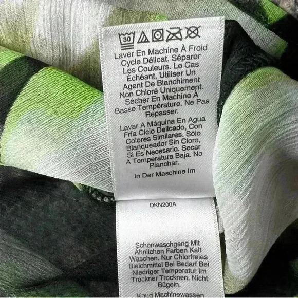 DKNY | NWT Womens Abstract Print Midi Dress in Black Lazer Multi | Size Large - Picture 14 of 15